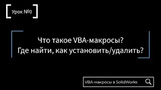 Макросы - Урок №0 (Вводный)