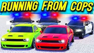 Roblox Roleplay - RUNNING FROM COPS WITH GRAMPA IN 1000HP HELLCATS!