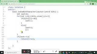 717.  1 bit and 2 bit Characters || LEETCODE SOLUTION || IN C++ || DATA STRUCTURE AND ALGORITHM