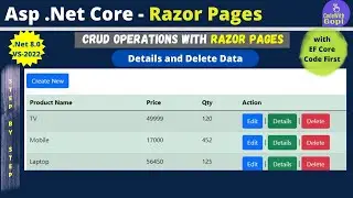 ASP.NET Core Razor Pages CRUD - .NET 8.0 Razor Pages using Entity Framework Core - Delete Data