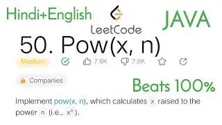 50. Pow(x, n) #leetcode | Beats 100% solutions | Easy solution using java| #codinginterviewquestions