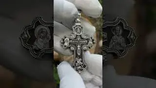 Крест серебро вставка дерево Эбен