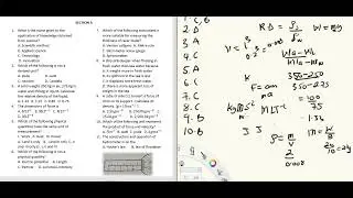 Physics examination review on measurement, dimensions, and kinematics