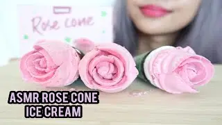 ASMR eating Rose Cone Ice Cream