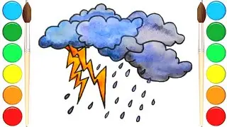 Как нарисовать ГРОЗУ / Рисуем Грозовые ТУЧИ / How to draw a THUNDER / Draw Thunderclouds /