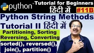 Python Sorted Method In Hindi | Python Join In Hindi Example | Partition Function In Python