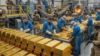 Inside the BIGGEST Gold Mining Factory: From Mining to Luxury Gold Bars Full Process (Full Process)