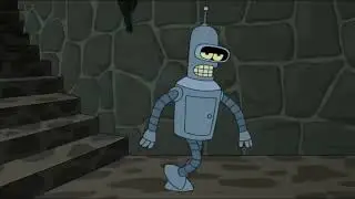 Bender meets with Finn and Jake from Adventure Time 