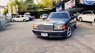 Benz S Class W126 in full bodykit riding low on 19