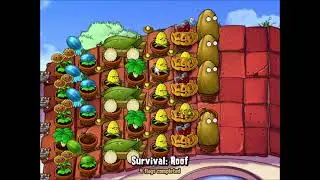 Plants vs. Zombies [PC] - Playthrough: Survival Roof