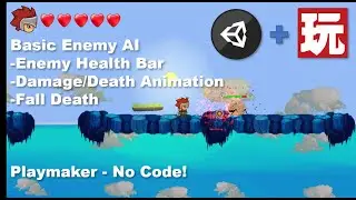 2D Platformer Unity & Playmaker - Enemy Health Bar