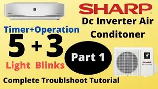 Sharp AC timer 5 & Operation 3 blinks Error | Sharp Dc Inverter Timer AC Light Blinking | Sharp ac