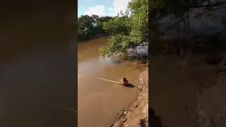 Fish fishing kid