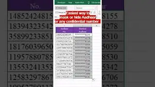Super simple way to mask Aadhaar number 