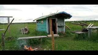 Рыбацкая хижина на Двине.  Ремонт крыши.  Натяжной потолок