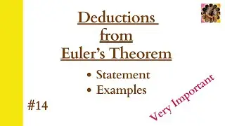 14. Deductions from Euler Theorem || Homogeneous Function #differentialcalculus #eulertheorem