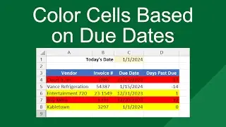 Color Cells based on Due Dates in Excel
