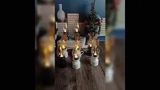 Retro Flameless Candle Holders Candlestick Kerosene Candle Lamp with Button Battery Table Light for