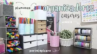 ORGANIZADORES CASEROS 🌟 para plumones, washis y papelería