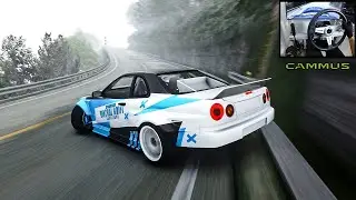 1100HP Nissan Skyline GT-R R34 Touge Drifting l Assetto Corsa (CAMMUS - Steering Wheel Gameplay)