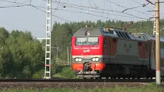 ЭП2к-437 с двухэтажным поездом №49 Самара - Москва