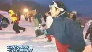 naked Japanese comedian in snow
