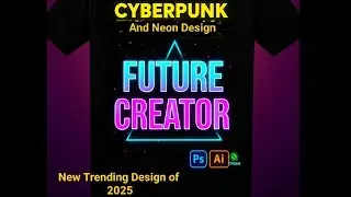 Cyberpunk Neon Futuristic T-Shirt Design (CorelDRAW Tutorial 2025) 