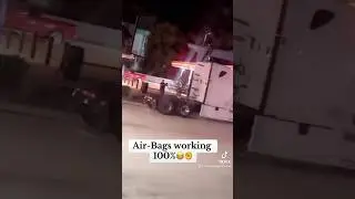 AIR BAGS” working Properly 😂🤣😭 #truckinglife #trucking #viral