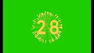 Happy new year 30 second countdown animation on green background