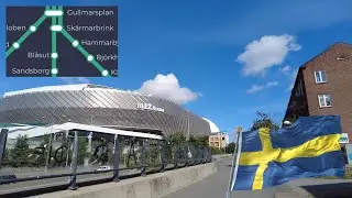 🇸🇪 Stockholm Mega Walk - Green Metro Line ALL stations -  [Sandsborg to Gullmarsplan] Part 3 (#625)