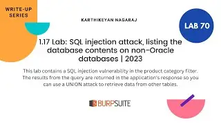 1.17 Lab: SQL injection attack, listing the database contents on non-Oracle databases | 2023