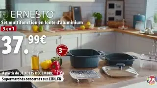 Lidl Set multifonction en fonte d'aluminium 5 en 1 Ernesto "le vrai prix des bonnes choses" pub 30s