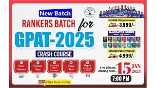 RANKER BATCH FOR GPAT 2025✍️GPAT 2025 CRASH COURSE | GPAT ONLINE CLASS 2025