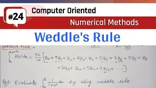 Weddle rule in numerical integration | Numerical methods | newton cotes formula