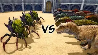 10 CARCHA VS BROODMOTHER | ARK EPIC DINO'S BATTLE | DINOW∆RLD |