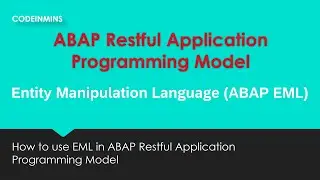 Part 1: ABAP Restful Application Programming Model (EML - CREATE)