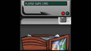 Among us card swipe meme template