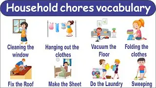 Household chores vocabulary with sentences | Everyday Phrases for Daily Tasks  | Vocabulary