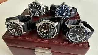 Citizen E02020-08E & Citizen NY0040-09EE, Tudor BB58, Tudor Pelagos FXD & Omega Seamaster Diver 300M