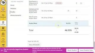 canvas grading period for students