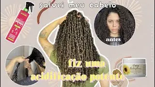 SALVANDO MEU CABELO com acidificação 🚿✨ #cabelocacheado #curlyhair #aesthetic
