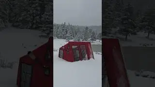 CAMPING MORNING IN HEAVY SNOW