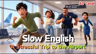 We Almost Missed Our Flight at the Airport | Slow English Listening Practice (A2 Level)