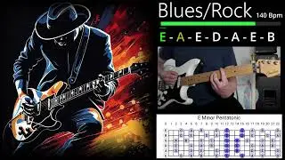 Blues/Rock Guitar Jam Track in E