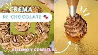 Crema de CHOCOLATE ideal para RELLENO Y COBERTURA - Buttercream sin azúcar glass o impalpable.