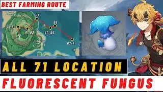 All 71 Fluorescent Fungus Location - Best Farm Route | Genshin Impact