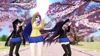 【MMD】士織、狂三、十香 三人共舞  桃源戀歌