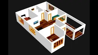 Small House Plan 9 x 13m 3 Bedroom with American Kitchen 2020