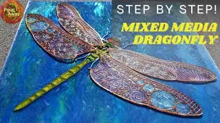 Mixed Media Art - Dragonfly - Resin and Acrylic combined with 3D CAD artwork.
