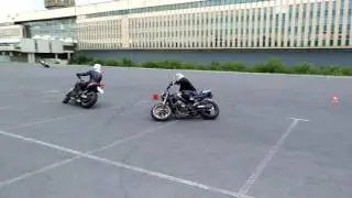 Motogymkhana. Training of the 2017 European Champion Bob Stupler in St. Petersburg
